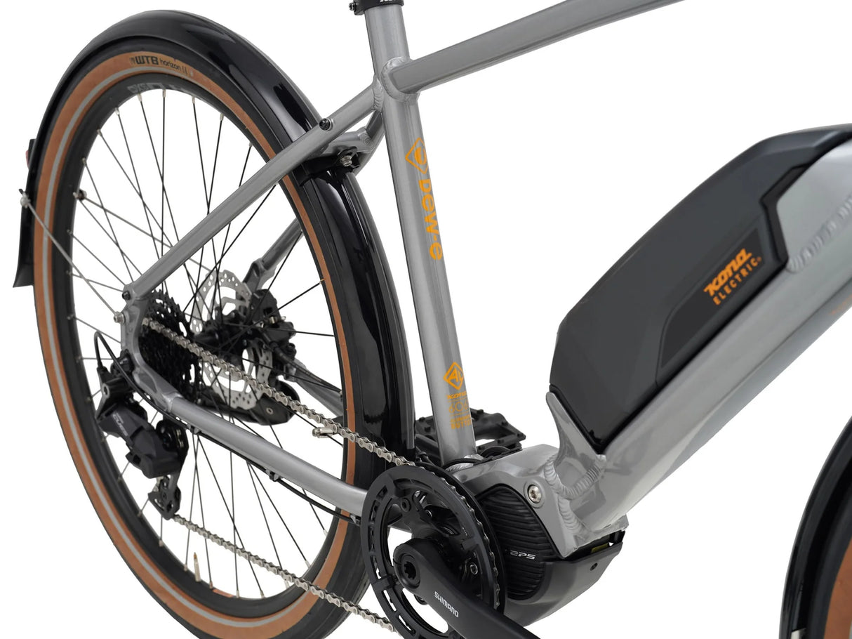 Elcykel KONA Dew-E, Gloss Metallic Dark Faux Raw (Grå)