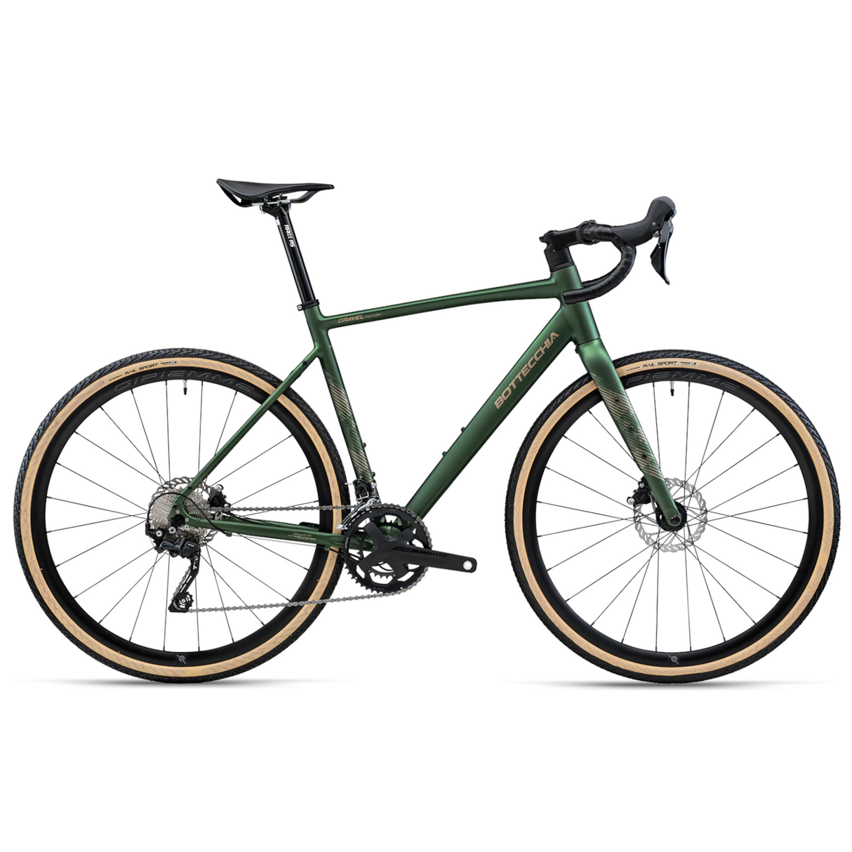 Gravelcykel BOTTECCHIA Gravel Monster - Sora 18s - C46 Matt Grön