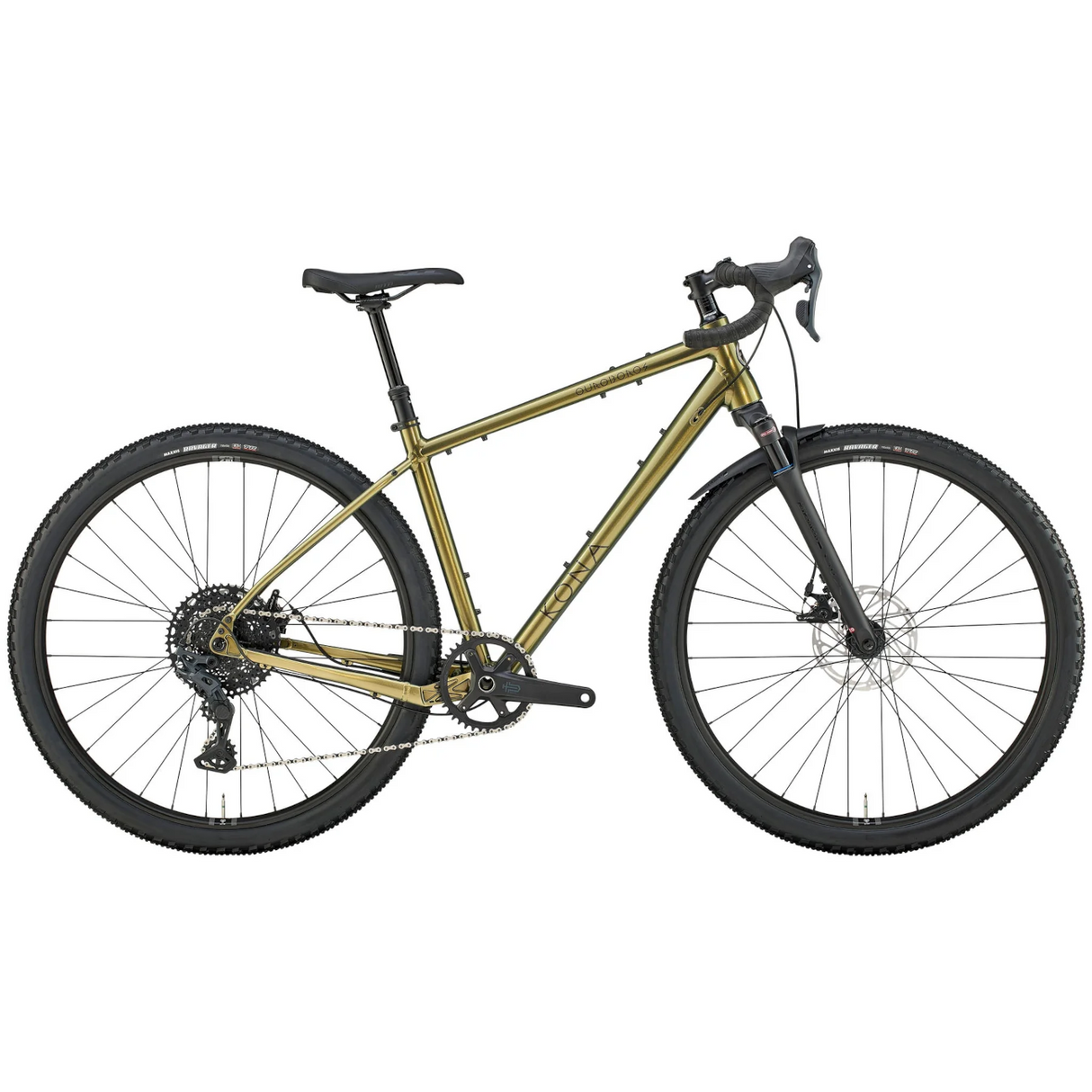 Gravelbike KONA Ouroboros AL, Gloss Metallic Turismo Olive (Grön)