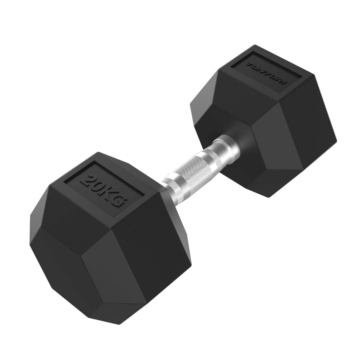 Käsipaino TUNTURI Platinum Hex Rubber Dumbbell, 10 kg