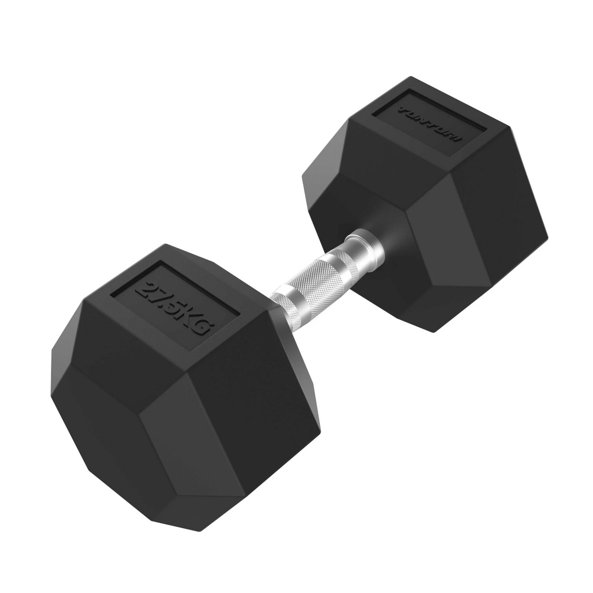 Käsipaino TUNTURI Platinum Hex Rubber Dumbbell, 10 kg