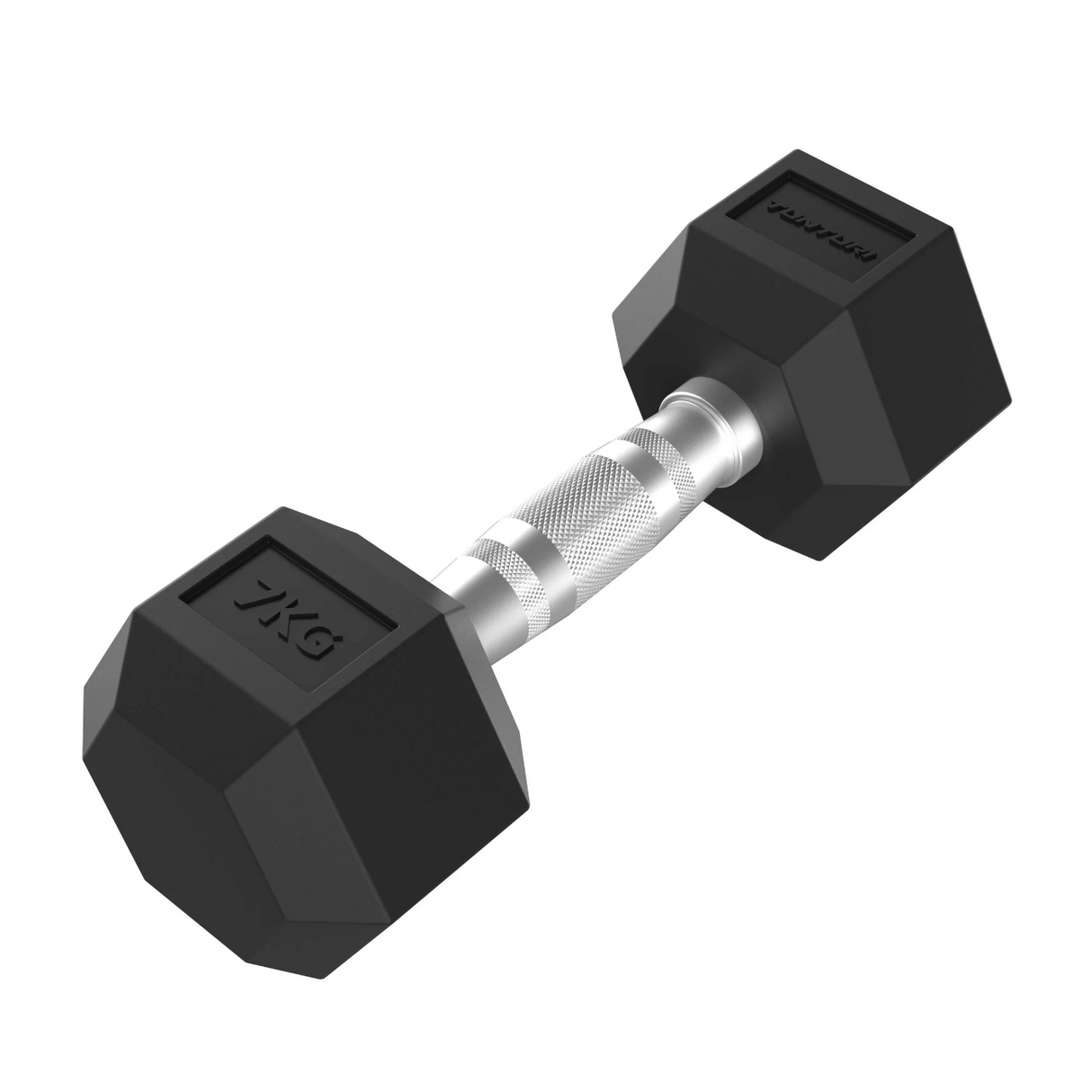Käsipainot TUNTURI Platinum Hex Rubber Dumbbell, 8 kg