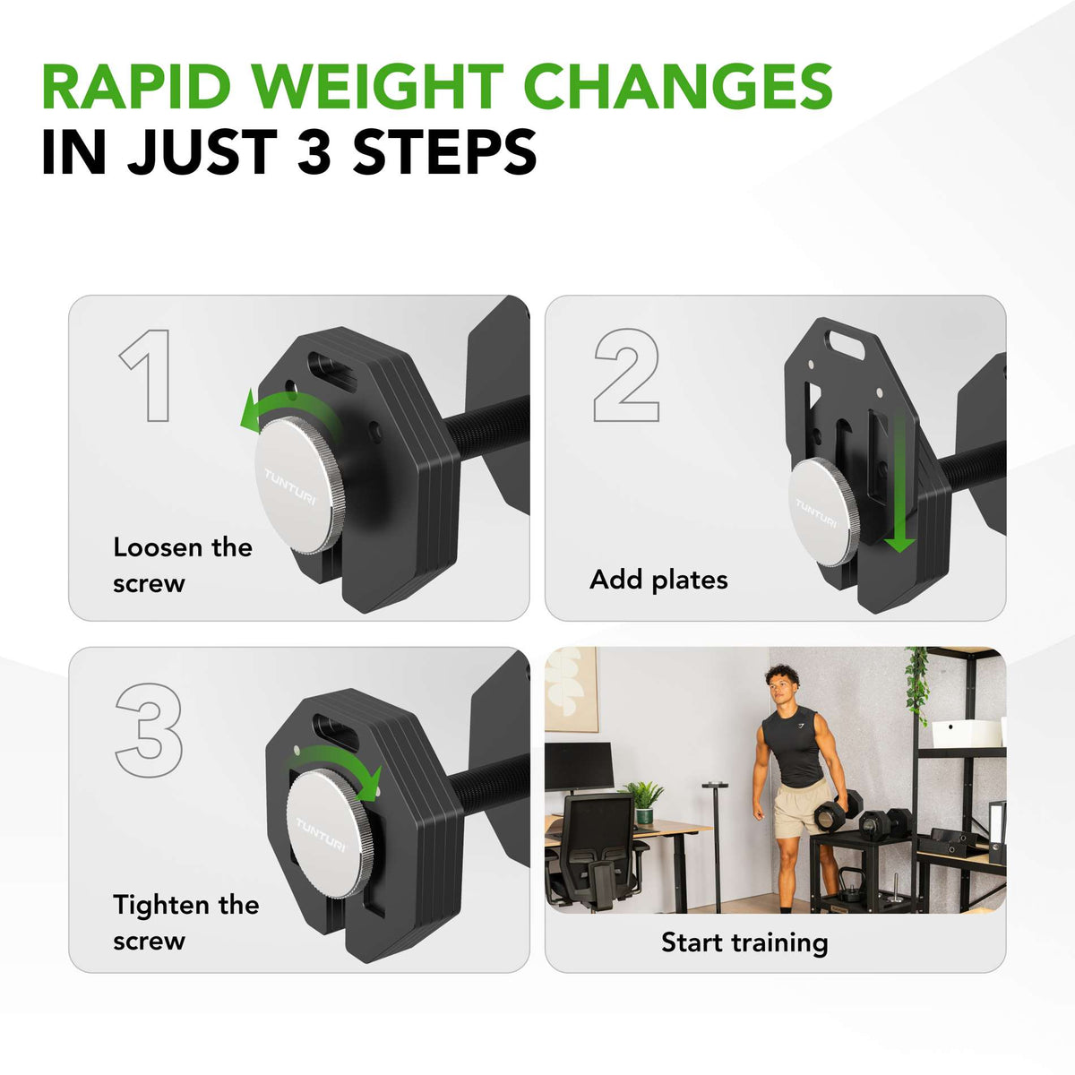 Käsipaino TUNTURI Rapid Säädettävä käsipaino 20kg