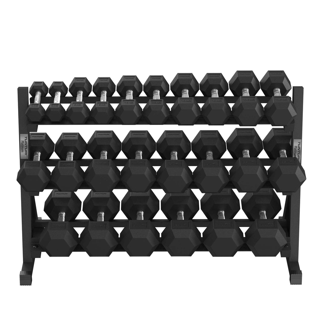 Hantelställ TUNTURI Platinum Hex Rubber Dumbbell Rack