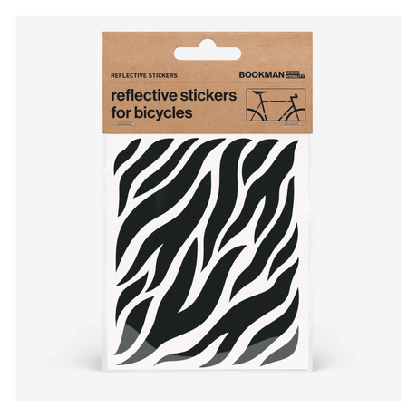 Reflexklistermärken för cykel BOOKMAN Reflective Stickers for Bicycles, Black Zebra