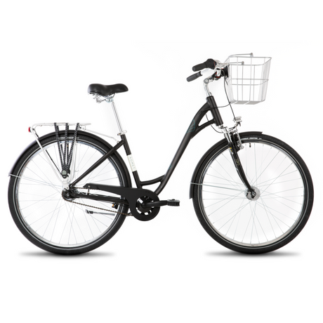 Cykel ROMET Art Deco Lux, med korg fram, svart