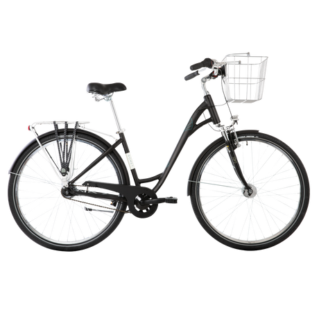 Cykel ROMET Art Deco Lux, med främre korg, svart