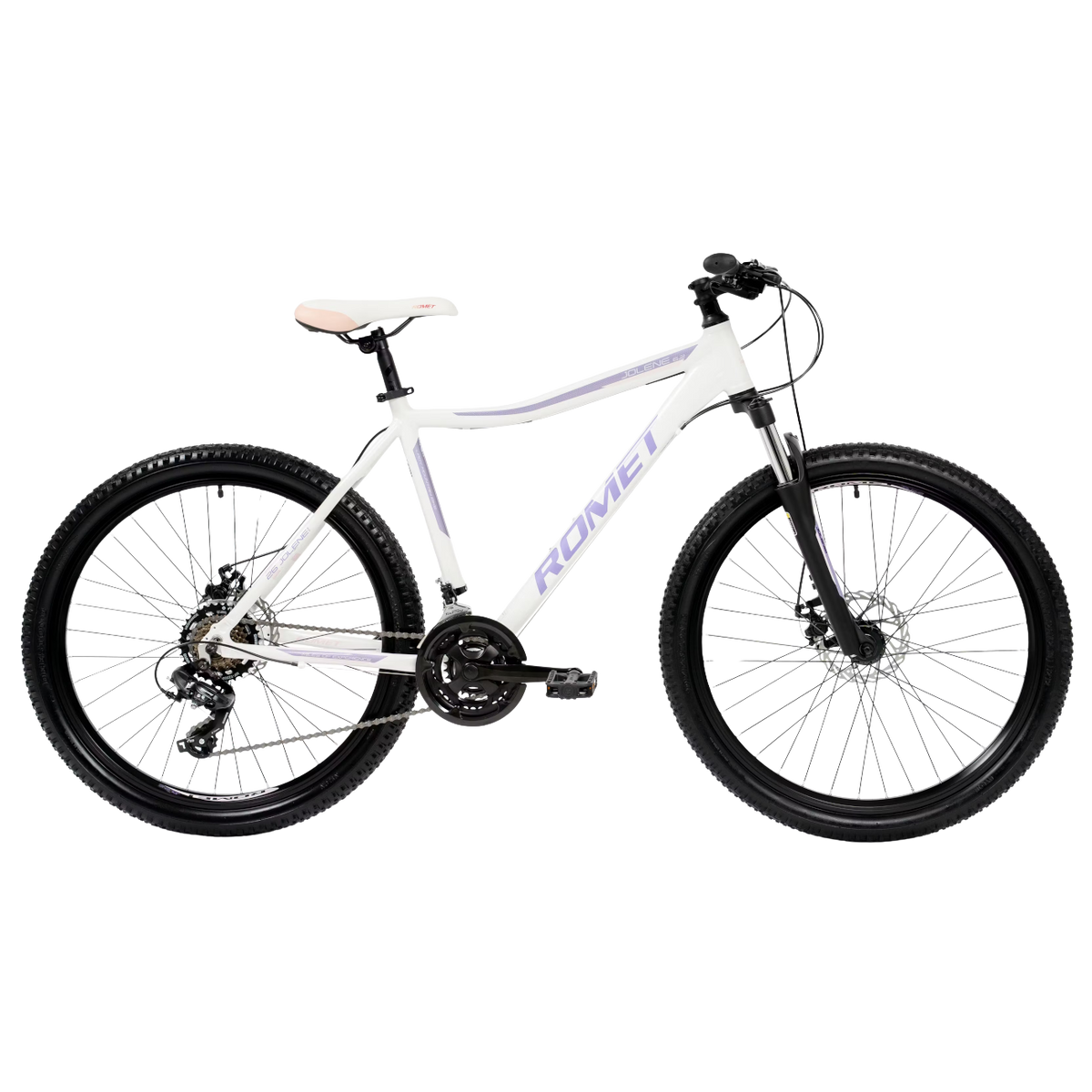 Naisten pyörä ROMET Jolene 6.2, 26" 19" L, valko-violetti