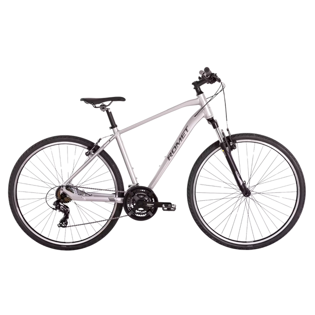 Grafitfärgad ROMET Orkan 1.0 M cykel i sidovy