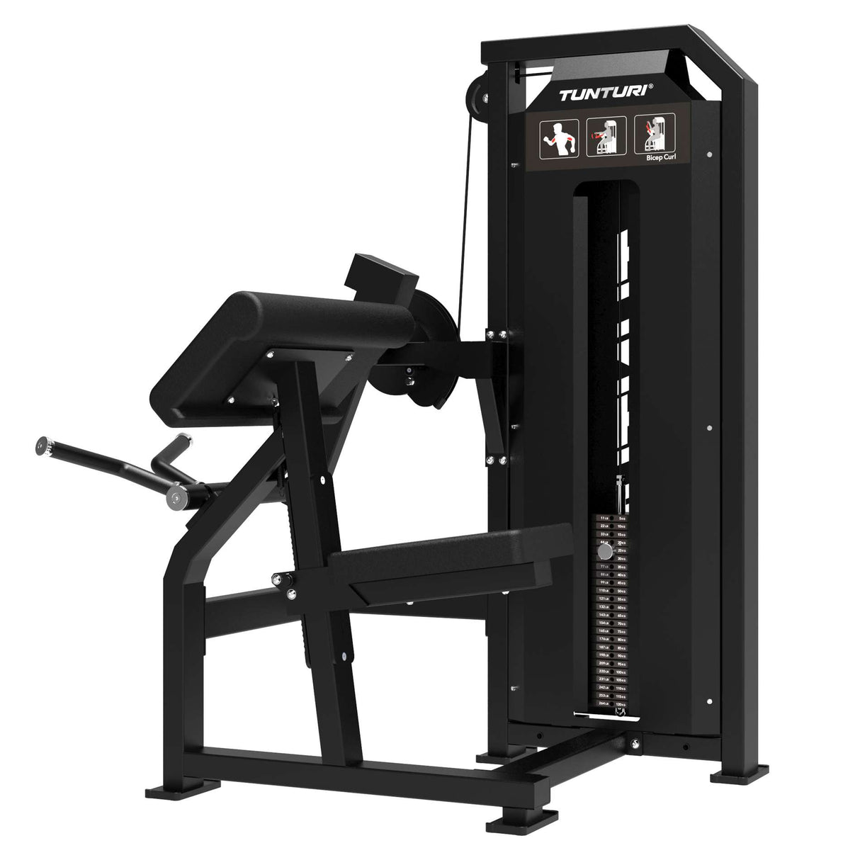 TUNTURI Platinum - Bicep Curl Strength Station - Selectorized - V-Series