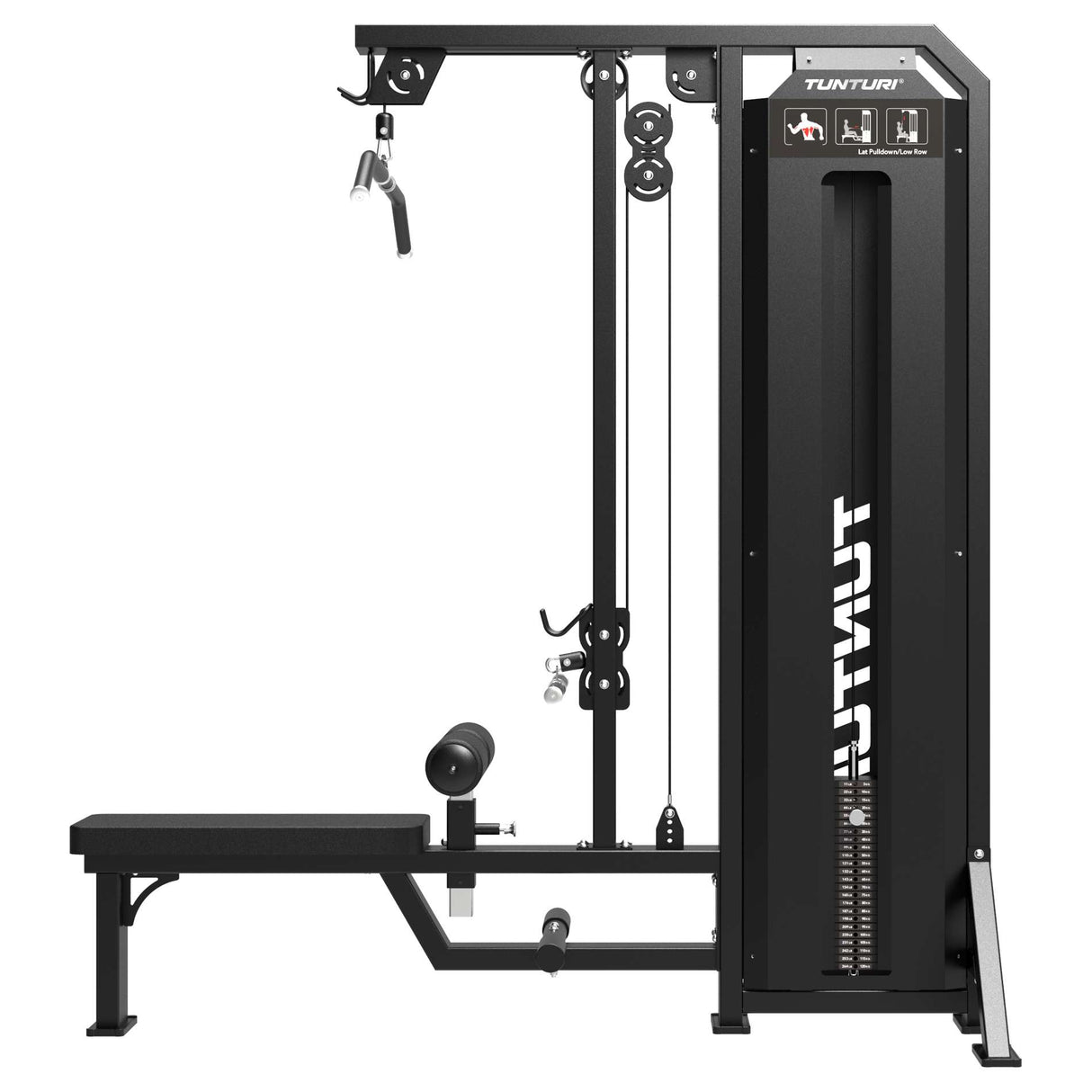 TUNTURI Platinum - Dubbel Latsdrag/Rodd - Viktmagasin - V-Series
