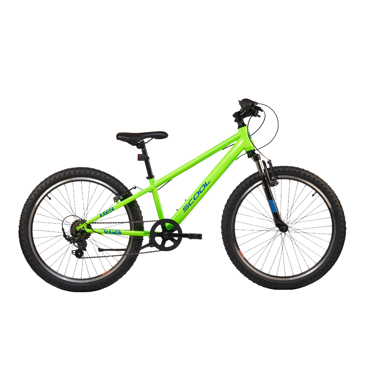 Barncykel S'COOL Xroc, 24" Neon Grön/Ocean