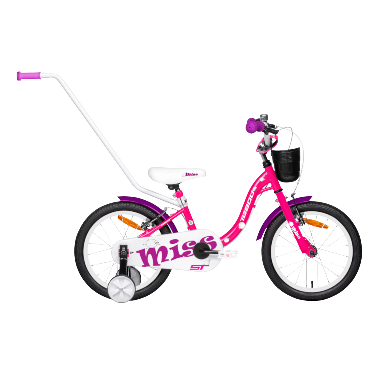 Lastenpyörä TABOU Miss ST, 12" pinkki-valkoinen