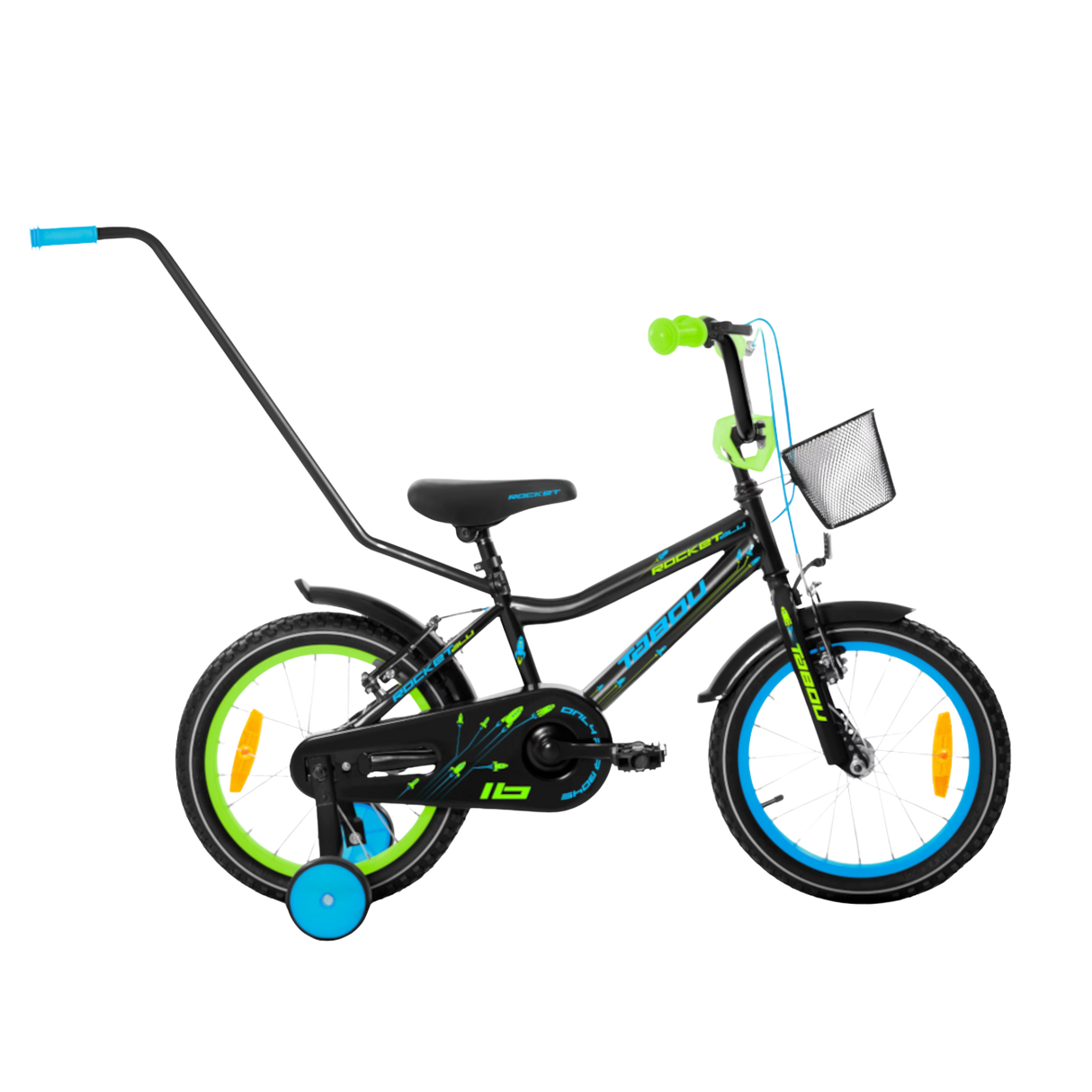 Lastenpyörä TABOU Rocket Alu, 18" musta-sininen