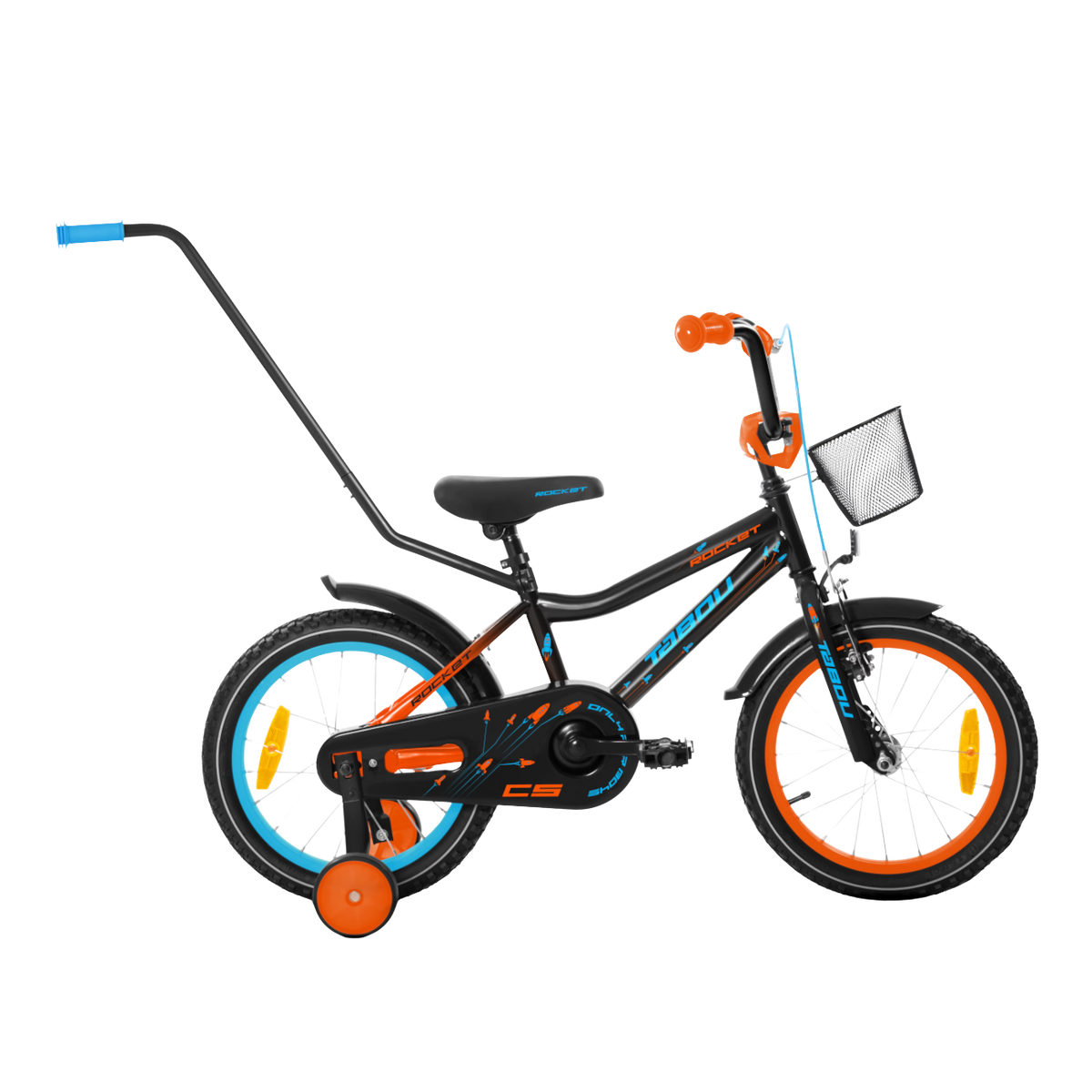 Lasten polkupyörä TABOU Rocket CS, 16" musta/oranssi