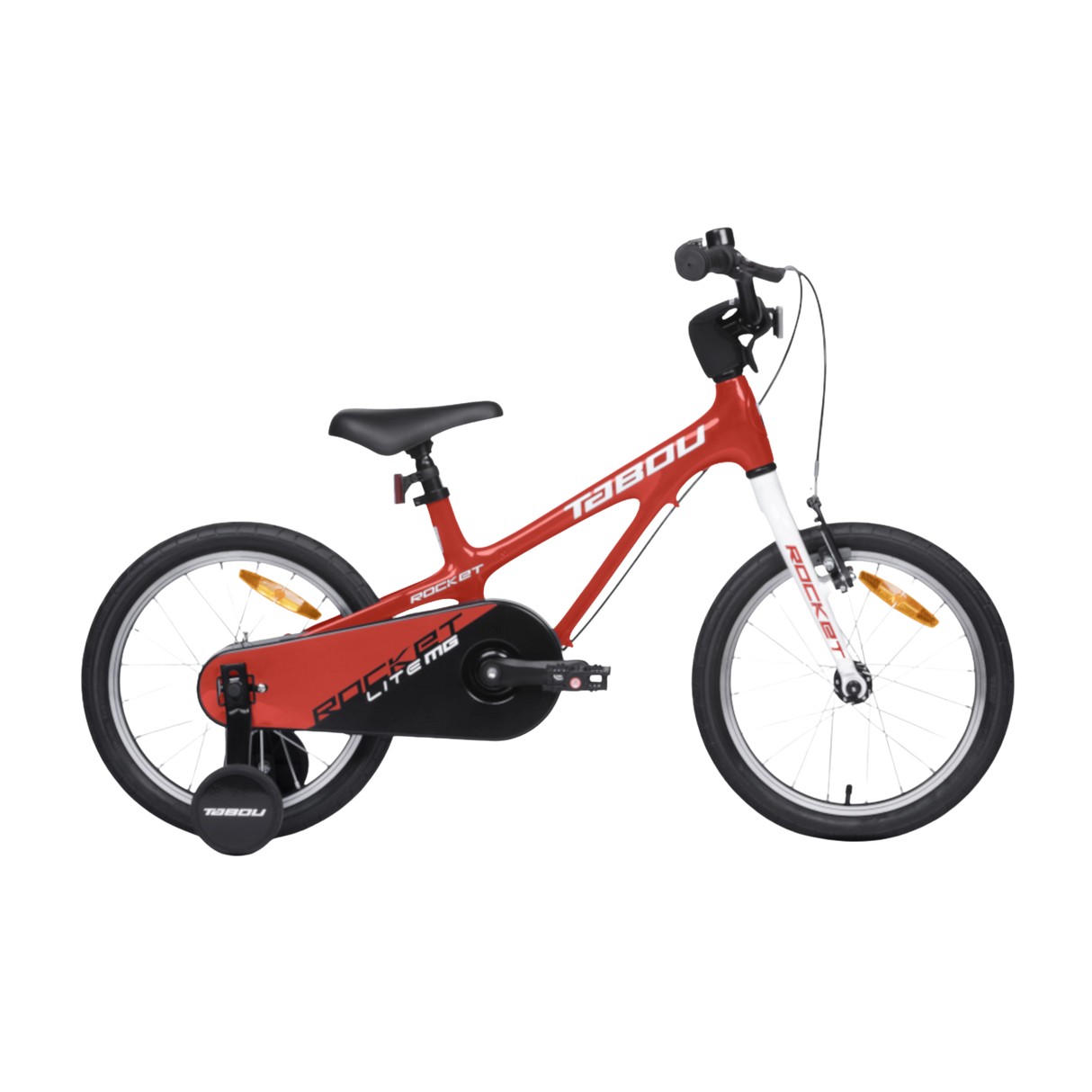 Ultralätt lastenpyörä TABOU Rocket Lite MG, 14" punainen/valkoinen