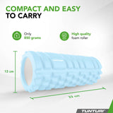 Massagerulle TUNTURI Yoga Grid Foam Roller, 33cm, Ljusblå