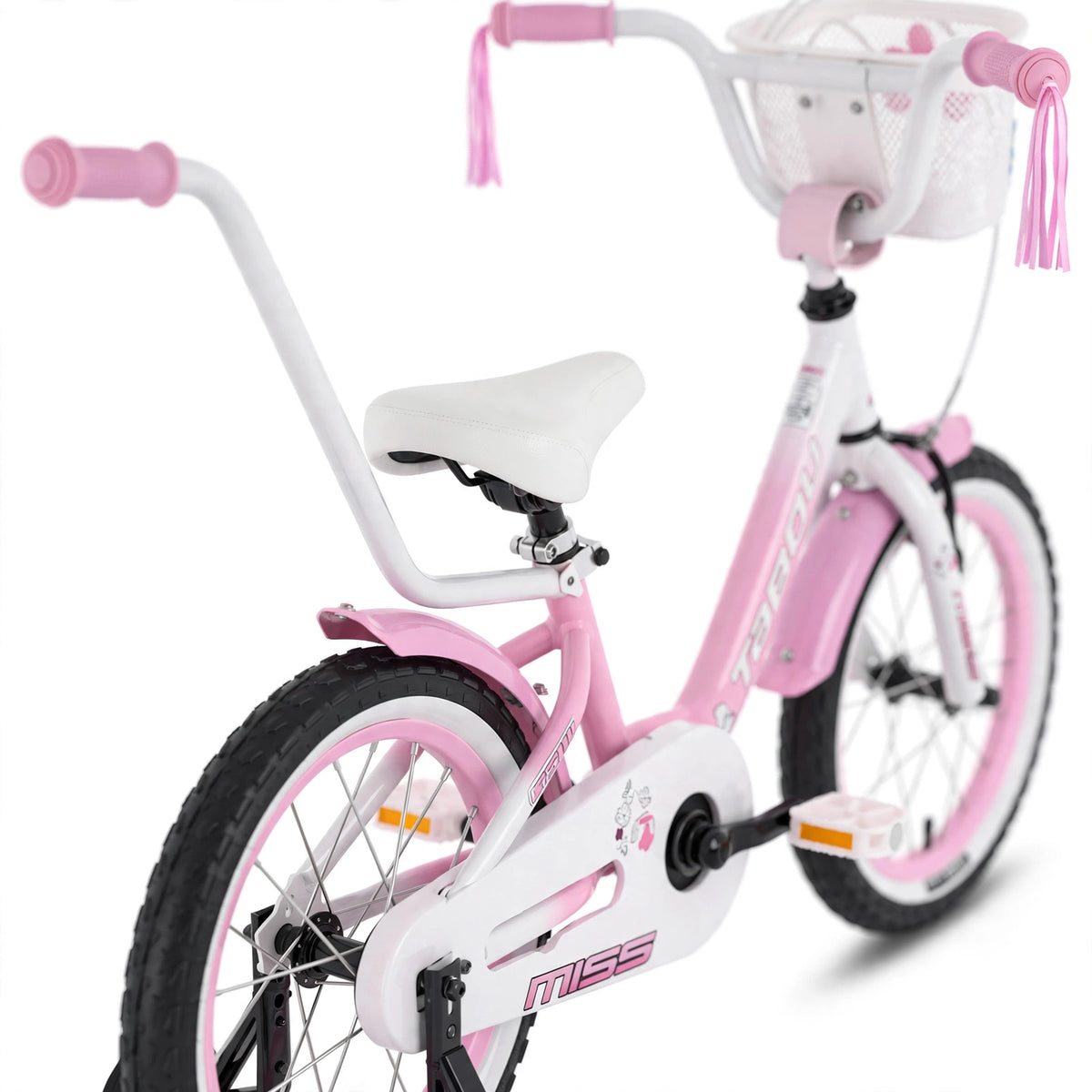 Lasten pyörä TABOU Miss, 16" pinkki-valkoinen