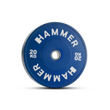 Viktplatta HAMMER Bumper Plate, Grön, 50mm, 10 kg