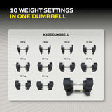 Justerbar hantel TUNTURI MX55 Hantel 4,5-24,9 kg, räfflad