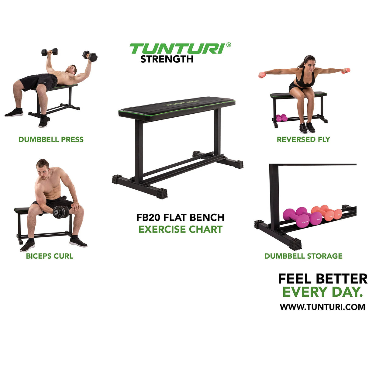 Träningsbänk TUNTURI FB20 Flat Bench