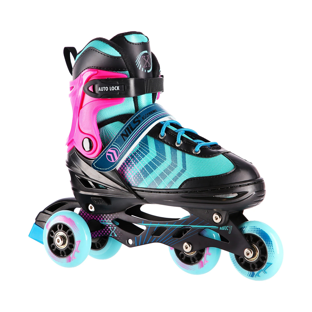4in1 (rull)uisud NILS EXTREME NH18192 In-line Skates/Hockey Ice Skates, S (29-33), Black/Violet