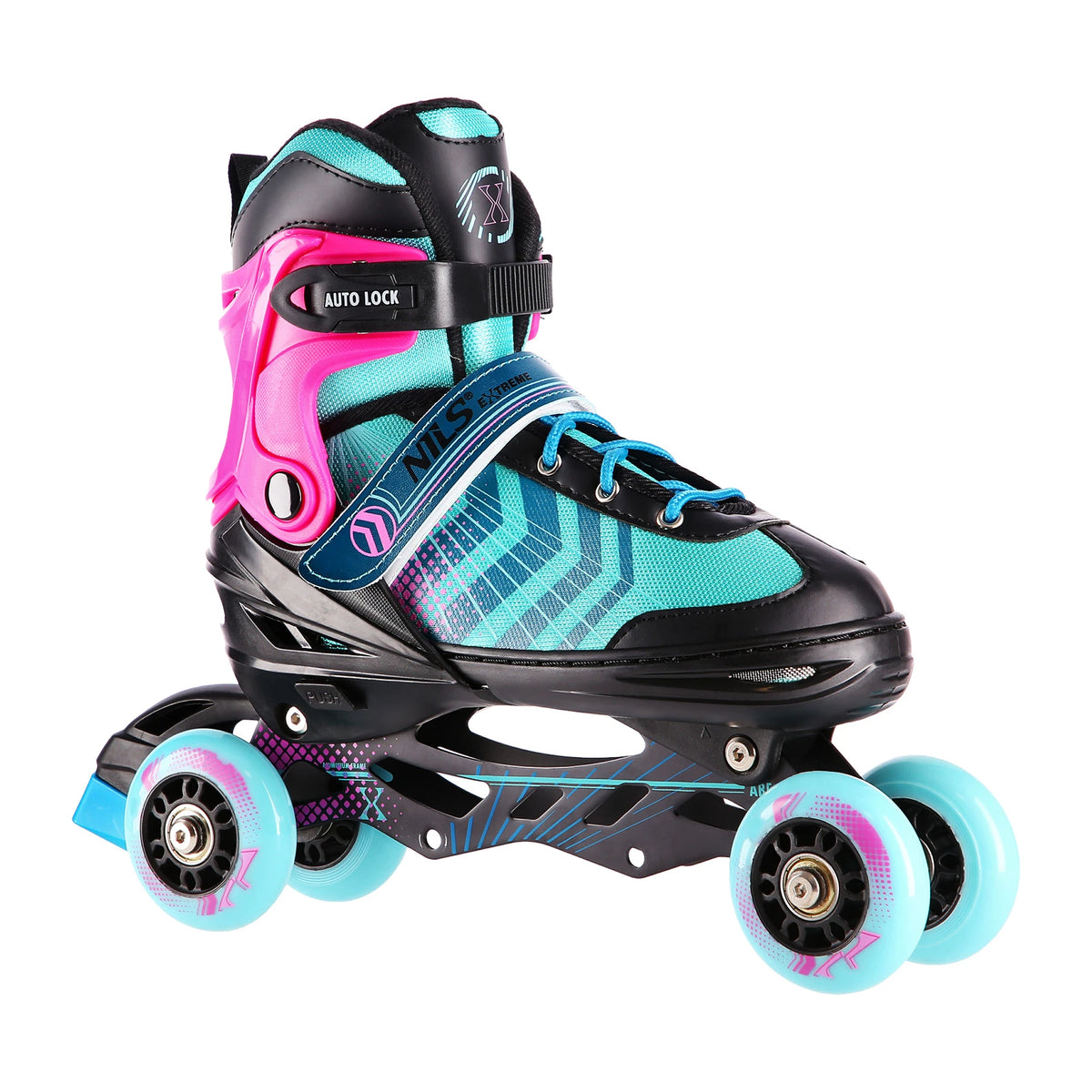 4in1 (rulla)luistimet NILS EXTREME NH18192 In-line Skates/Hockey Ice Skates, S (29-33), Black/Violet