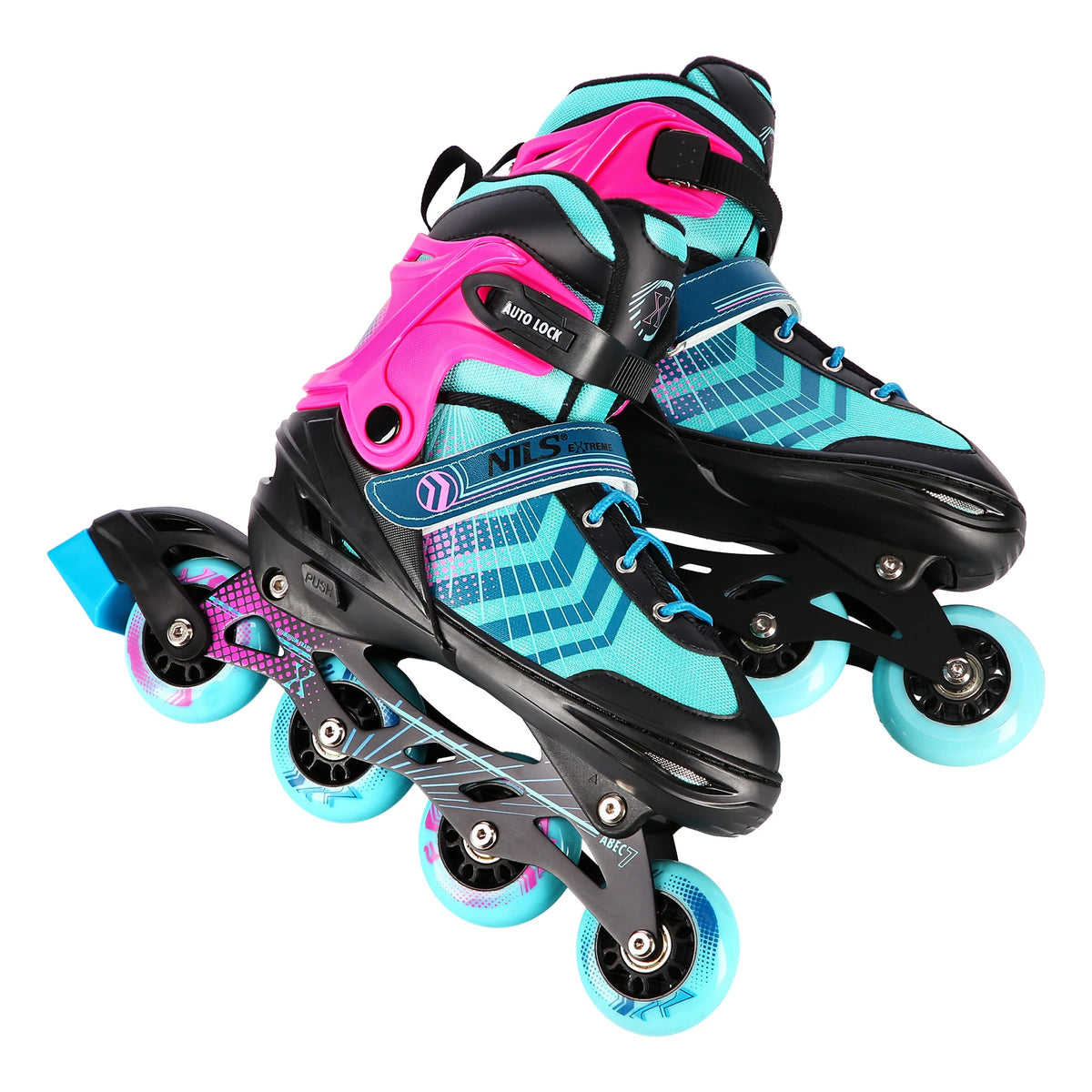 4in1 (rulla)luistimet NILS EXTREME NH18192 In-line Skates/Hockey Ice Skates, S (29-33), Black/Violet