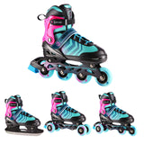 4in1 (rull)uisud NILS EXTREME NH18192 In-line Skates/Hockey Ice Skates, S (29-33), Black/Violet