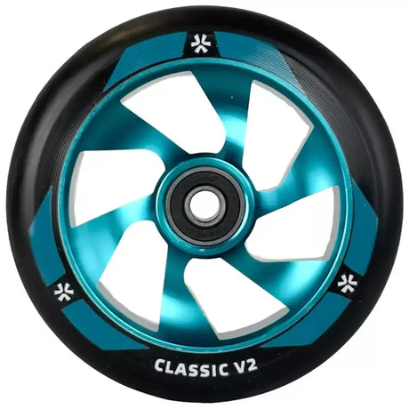 Hjul till sparkcykel UNION Classic V2 Pro Scooter Wheel 110mm, svart/polerad turkos