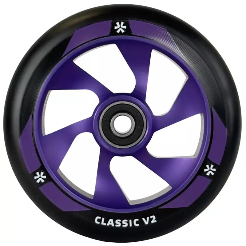 Hjul till sparkcykel UNION Classic V2 Pro Scooter Wheel 110mm, svart/lila