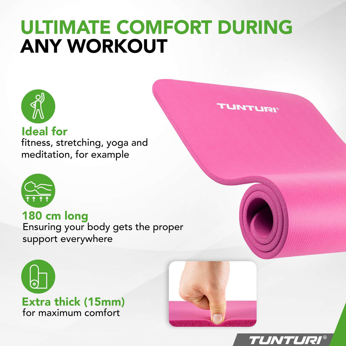 Voimistelumatto TUNTURI Fitnessmat NBR, pinkki